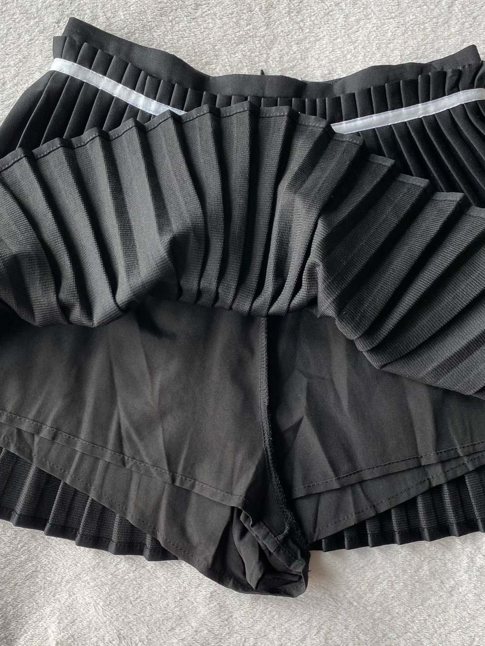Noey Homm pleated mini skirt skort black with white bow size XS/Small - Picture 10 of 14